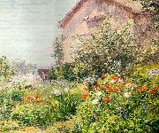 Frank Alfred Bicknell Miss Florence Griswald's Garden oil painting